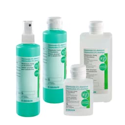 Chlorhexidine 2% alcoholic colourless-Group picture 100 ml, 250 ml round and Spray, 500 ml